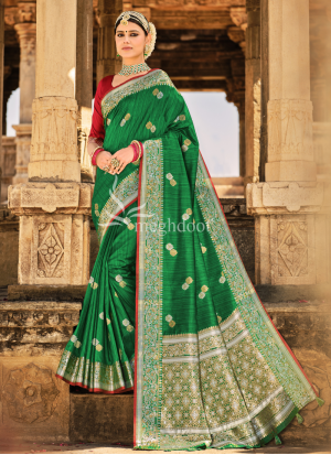 Xari Vol 2  B. Green Color Mulberry Silk Saree